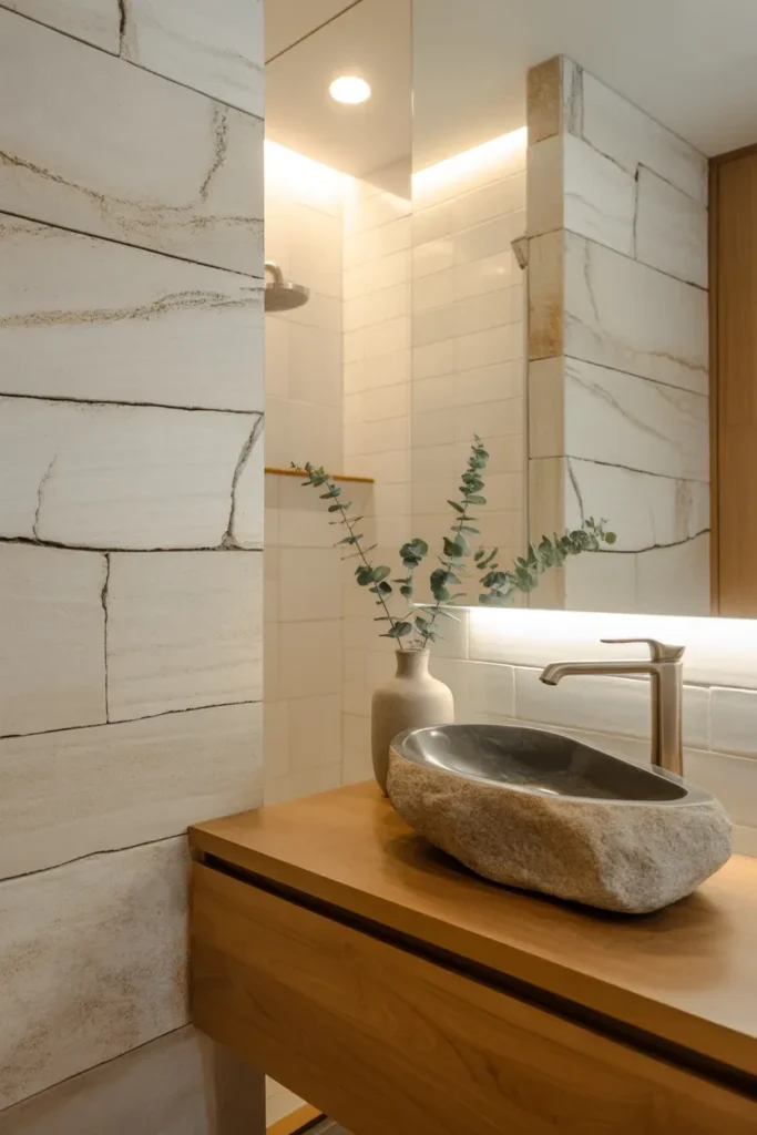 Earth-Inspired Bathroom Elements