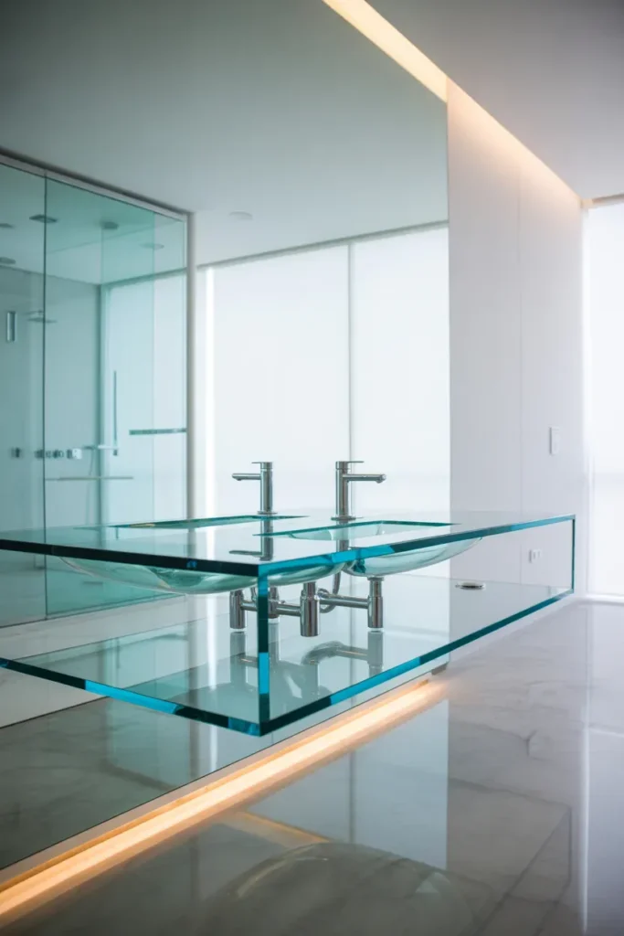 Glass Floating Vanity for Ultra-Modern Look