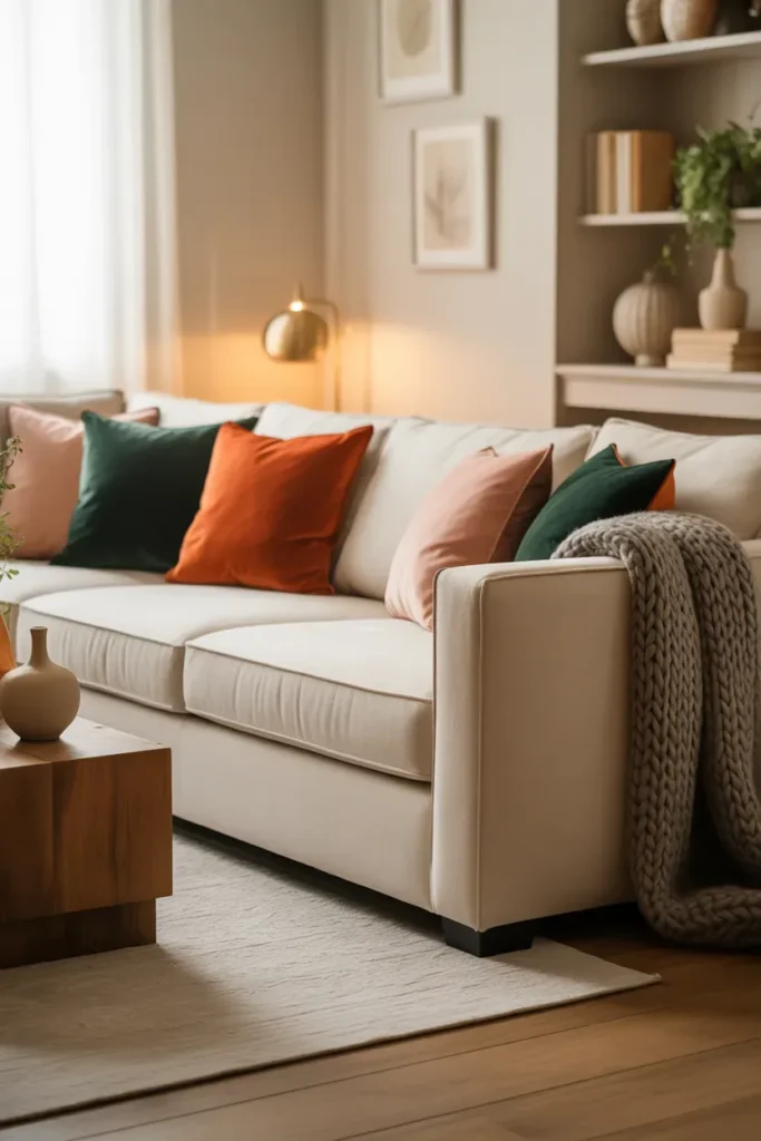 Neutral Upholstery with Accent Pieces