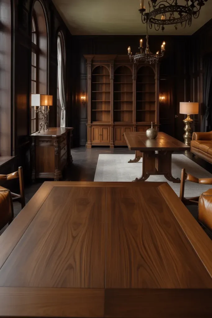 Use Dark Wood Finishes