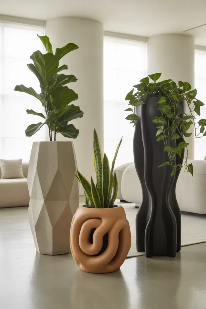 Sculptural Plant Styling with Unique Pots