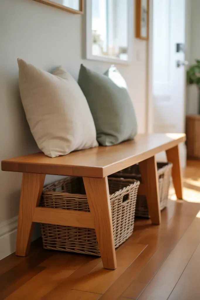 Wooden Entryway Benches for First Impressions