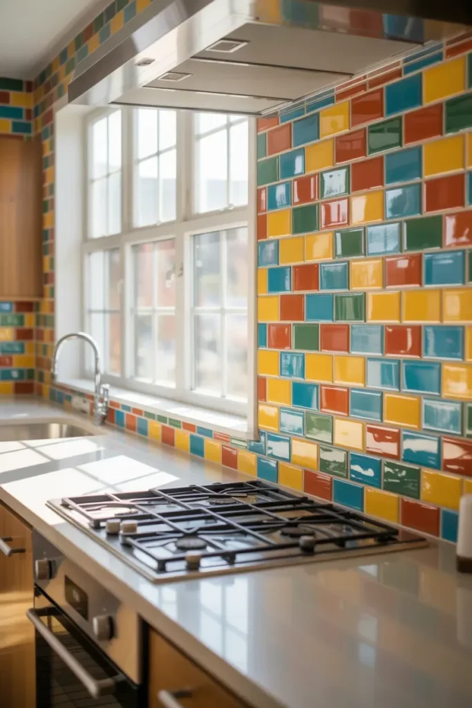 Chevron Pattern Backsplash