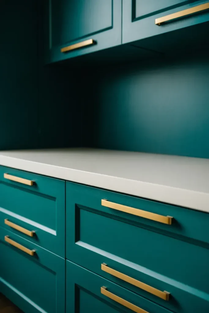 Bold Teal Cabinets