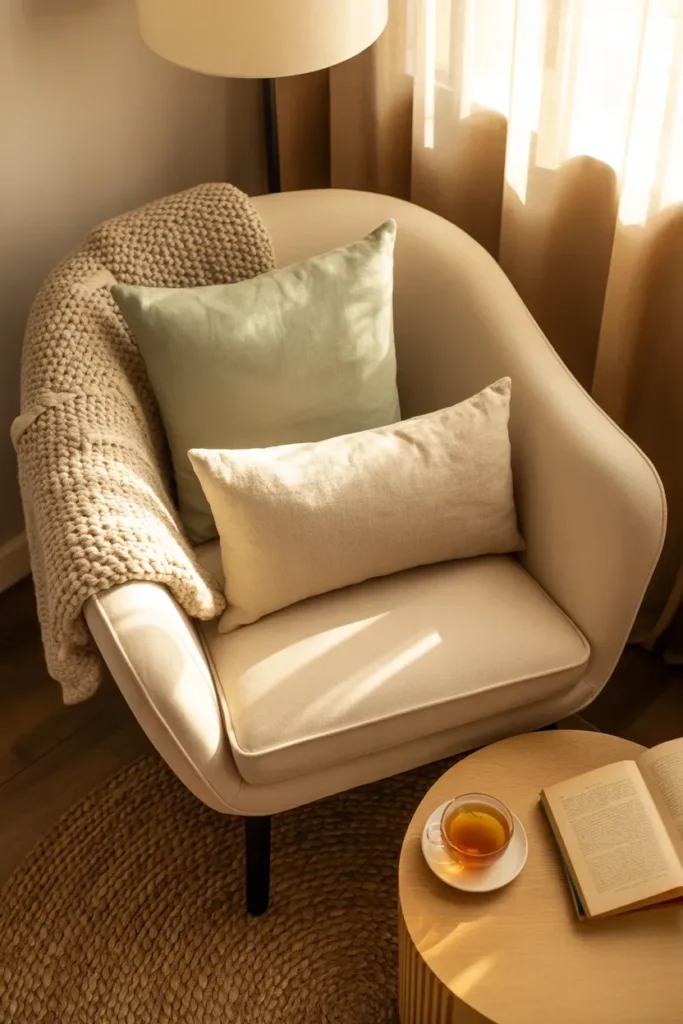 Armchair Corner with Layered Textures