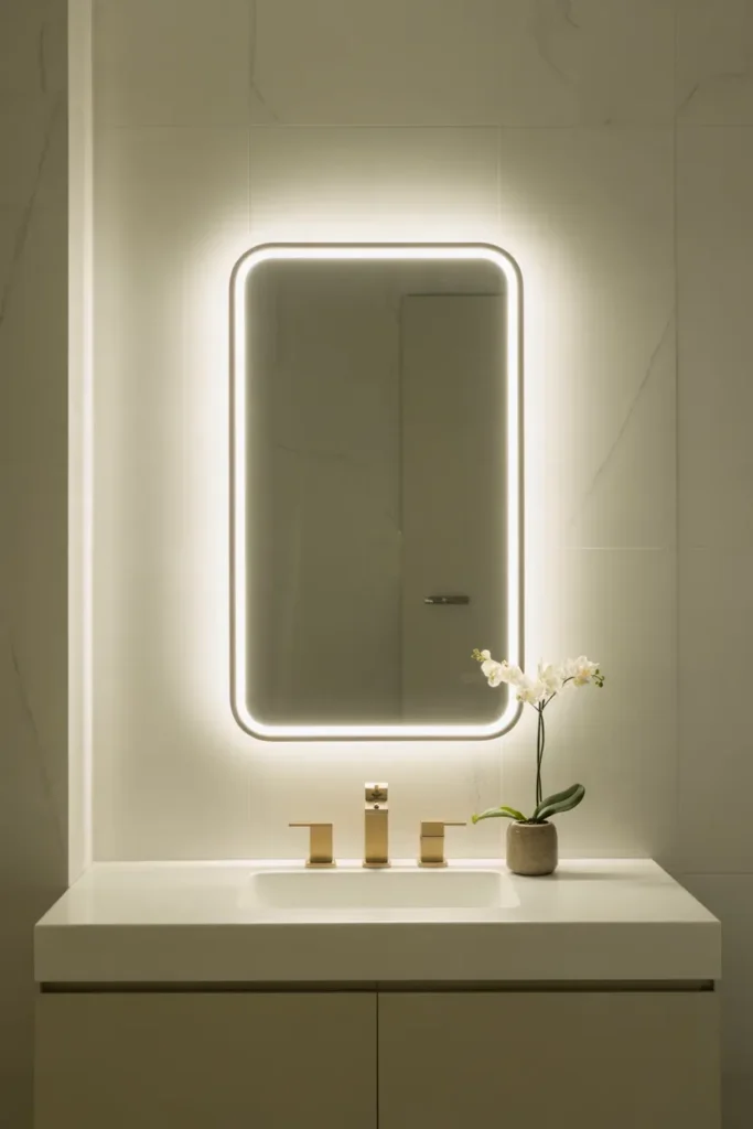 Backlit LED Mirror for Ambient Glow