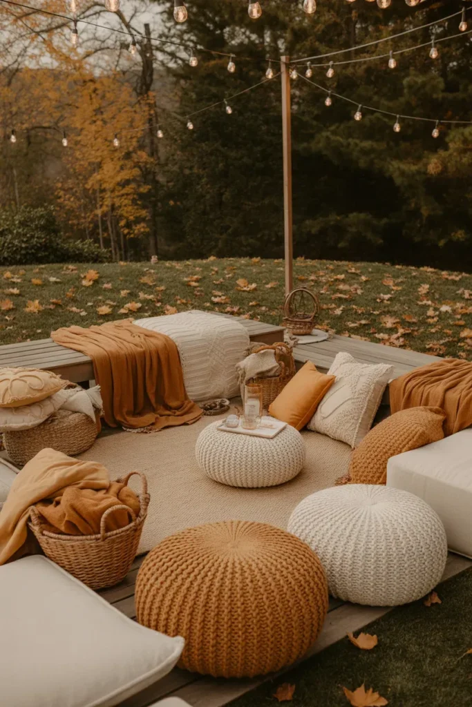 Cozy Blanket Lounge Area