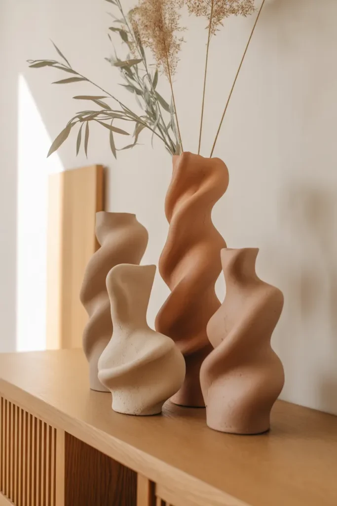 Handcrafted Clay Vases with Organic Shapes