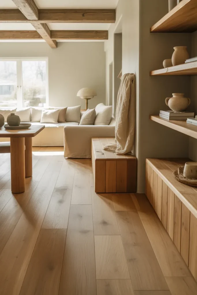 Natural Wood Elements with Light Finishes