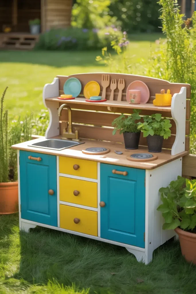 Old Furniture Turned Mud Kitchen