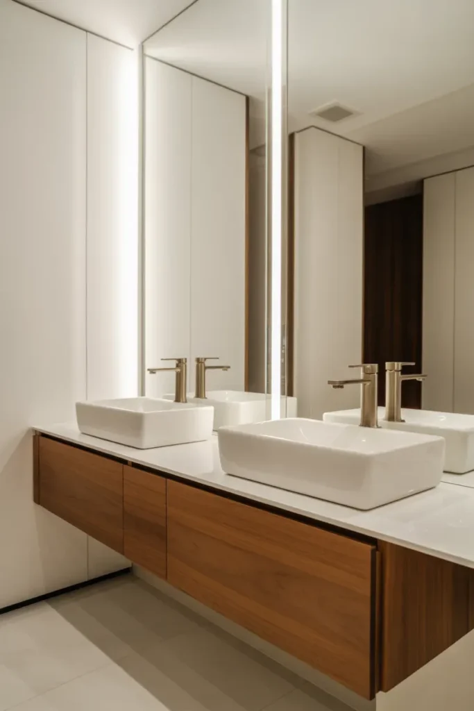 Double Sink Floating Vanity for Functionality
