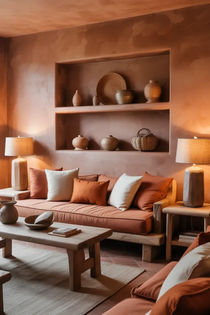 Earthy Clay-Toned Limewash