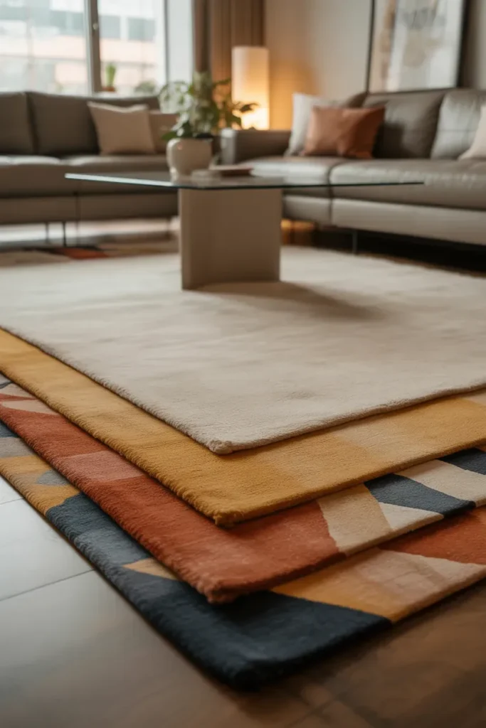 Layered Area Rugs for Depth