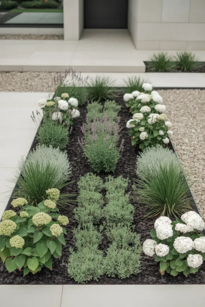 Minimalist Flower Beds with Clean Lines