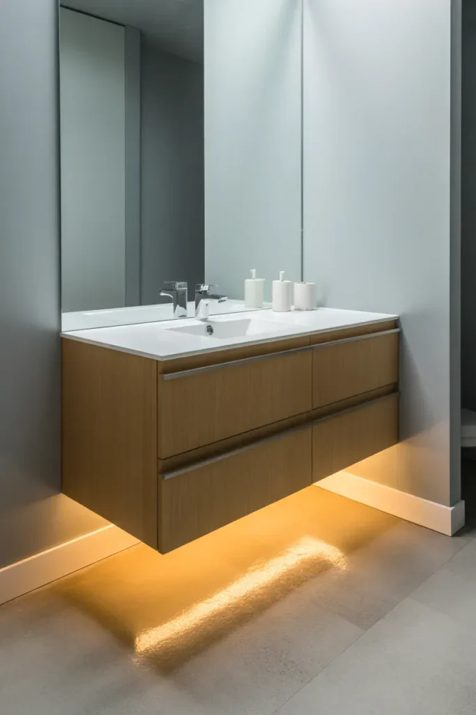 Use Floating Vanities to Free Floor Space