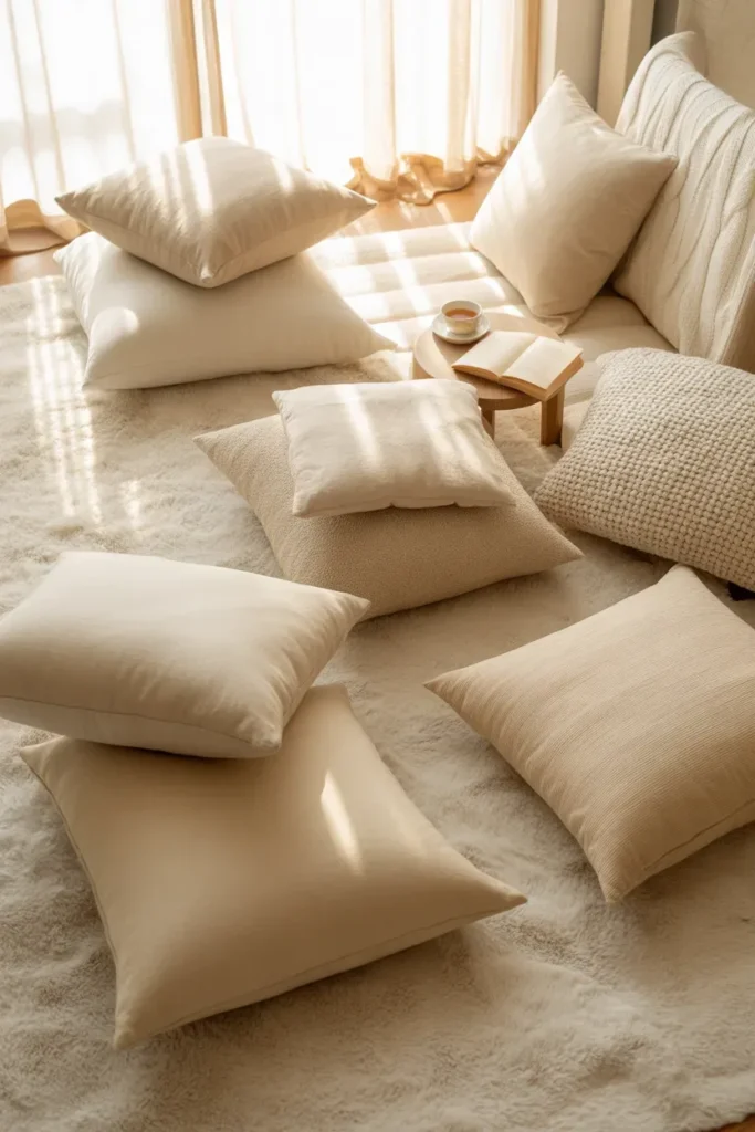 Floor Seating Nook with Cushions