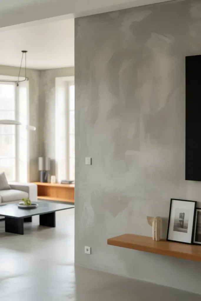 Soft Gray Limewash Texture