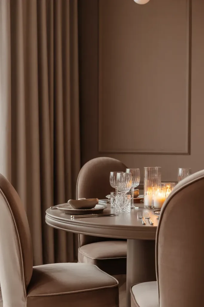 Soft Taupe Dining Room Elegance