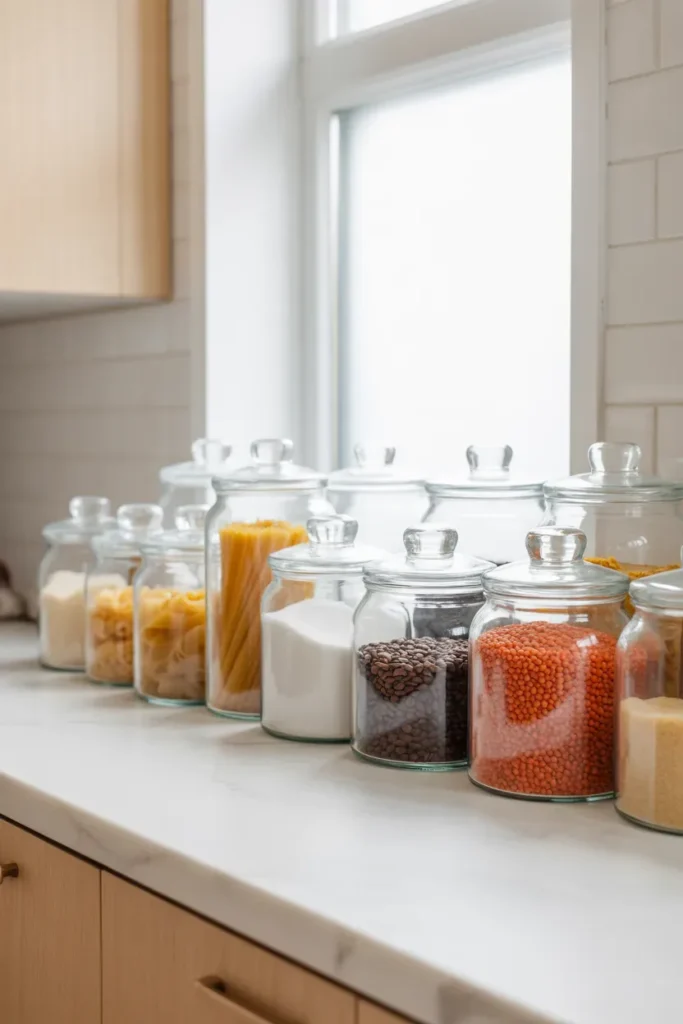 Use Glass Jars for Dry Goods