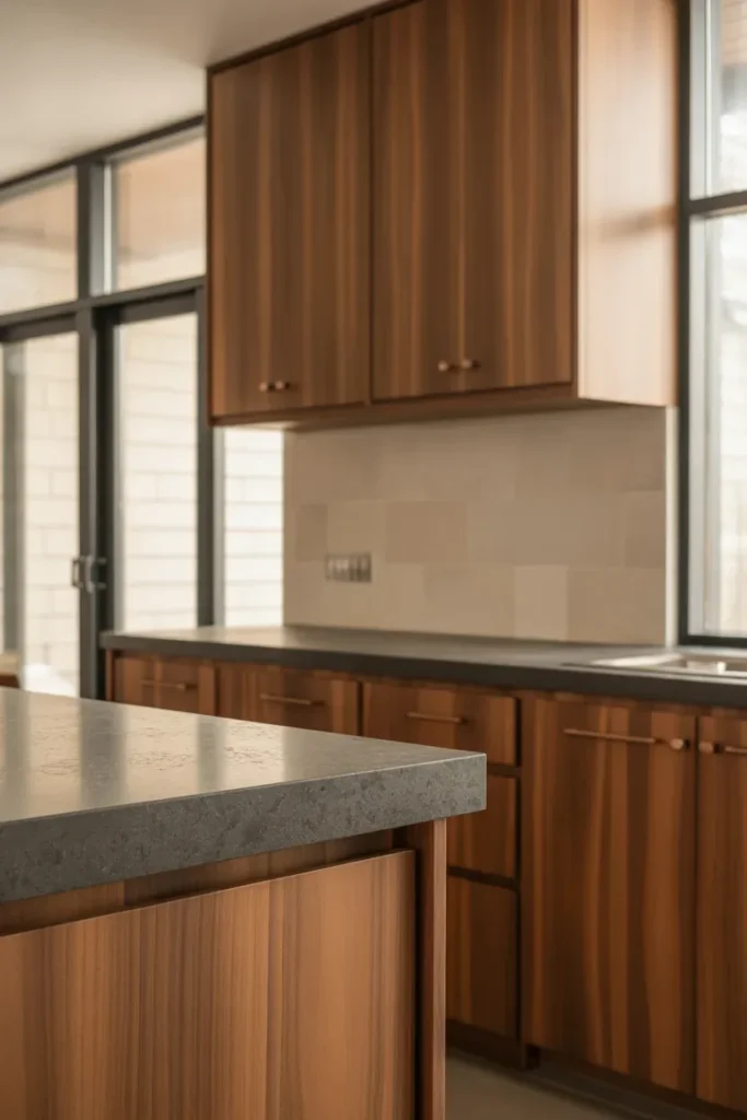 Earthy Kitchen with Wood and Stone