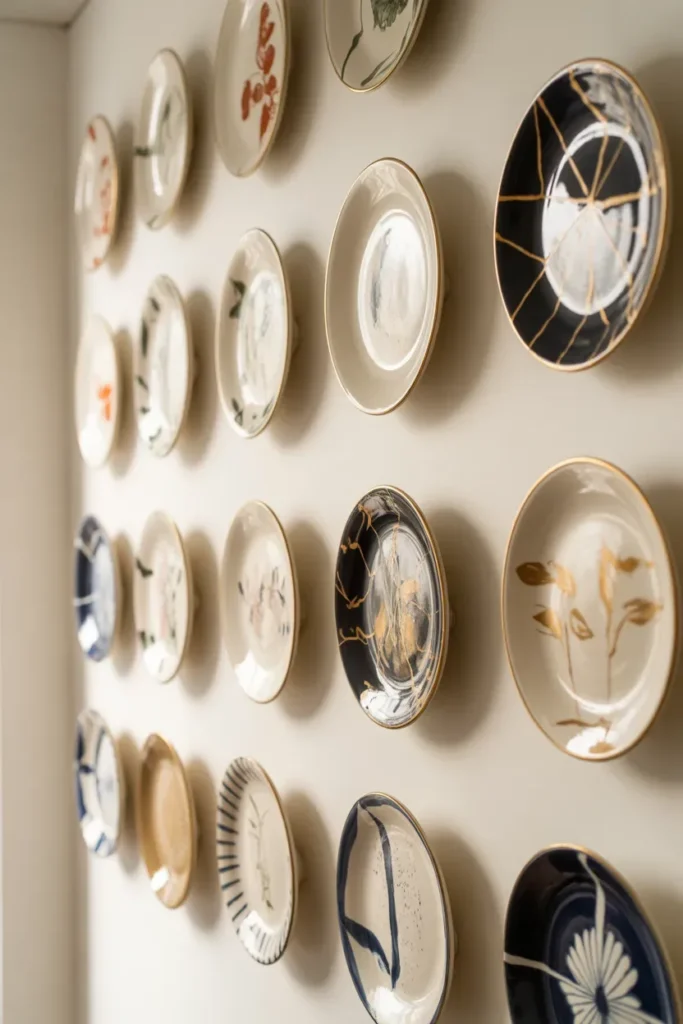 Painted Ceramic Plates as Wall Decor