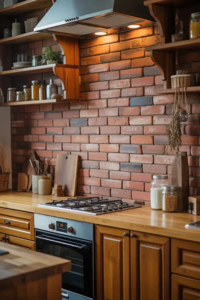 Rustic Brick Backsplash