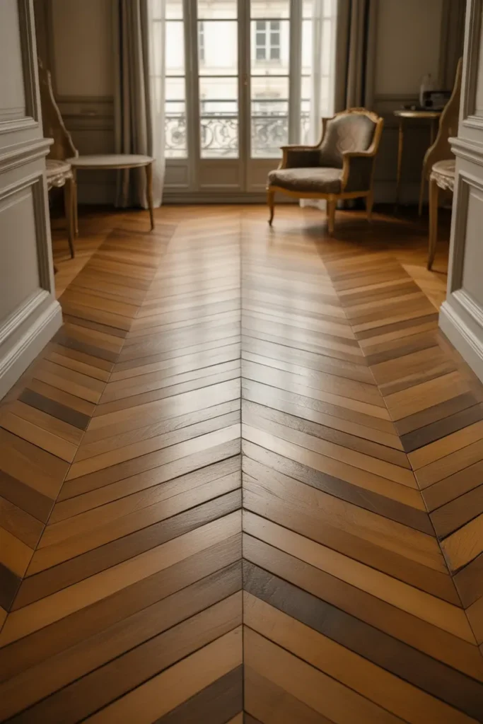 Use Herringbone or Parquet Flooring