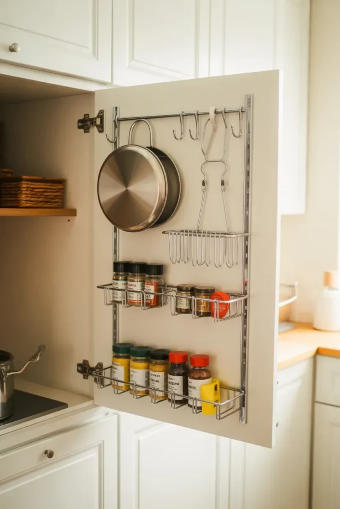 Utilize Cabinet Doors for Storage