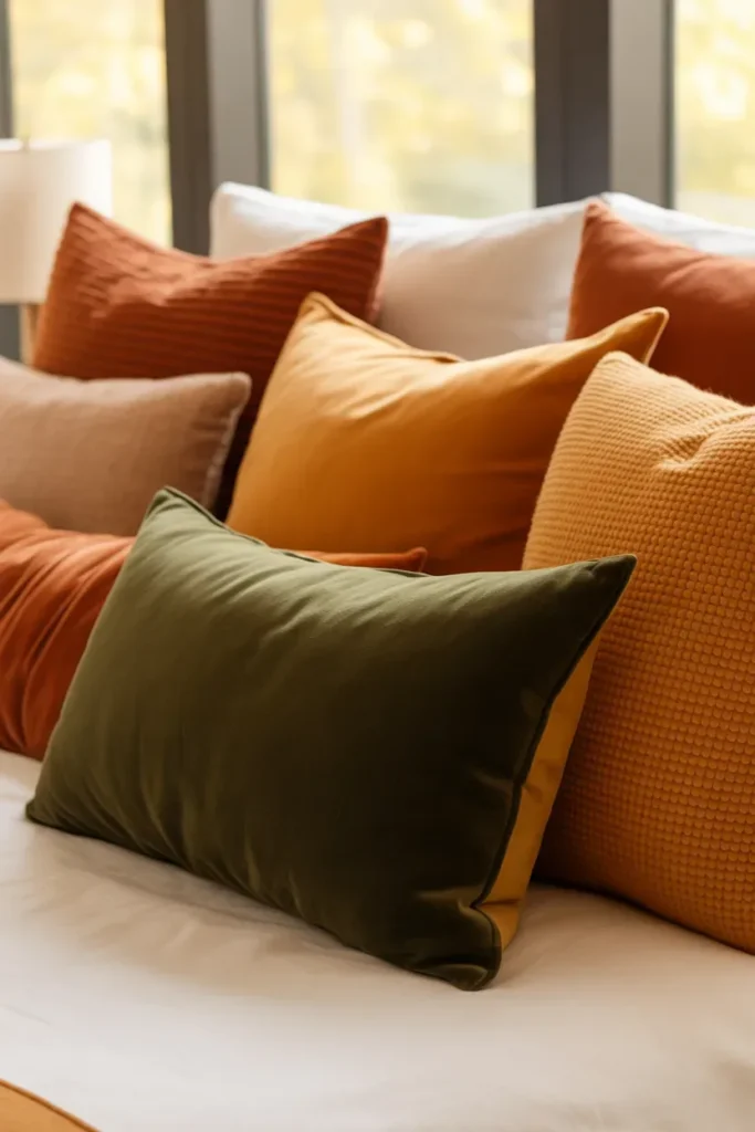 Decorative Throw Pillows in Autumn Shades