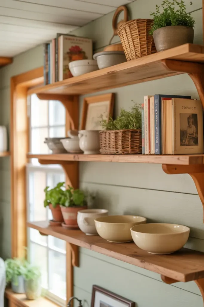Open Wooden Shelving