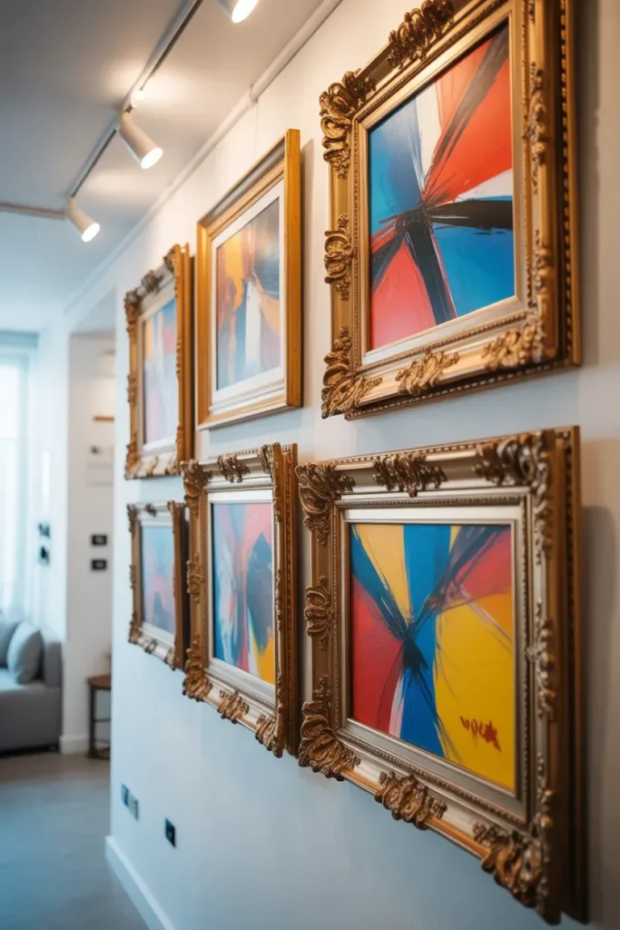 Use Modern Art with Vintage Frames
