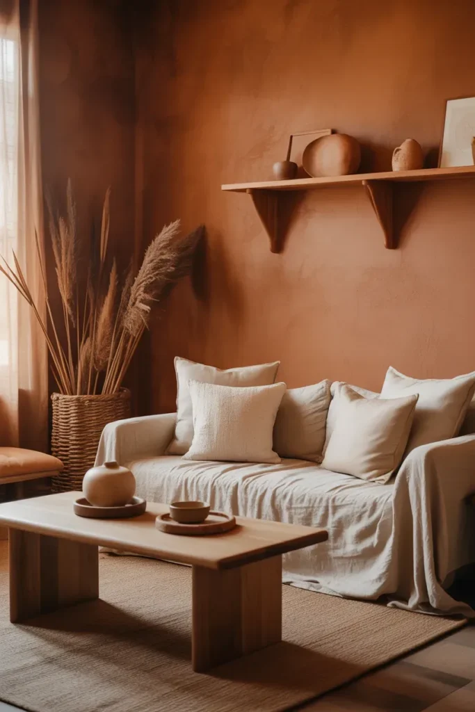 Earthy Clay Tone Accent Room