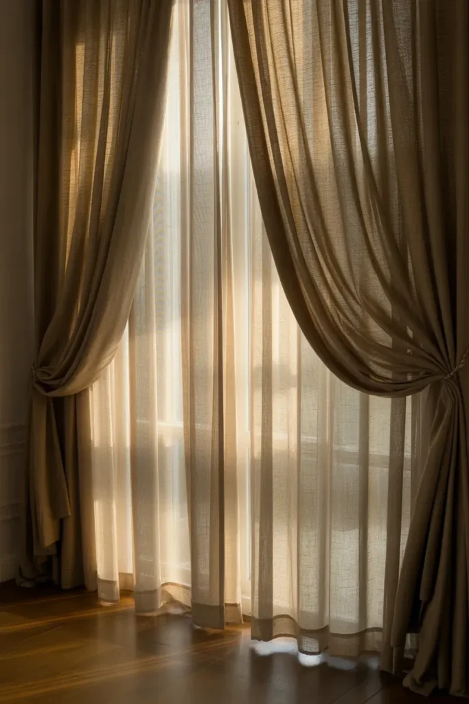 Layered Curtains and Drapes