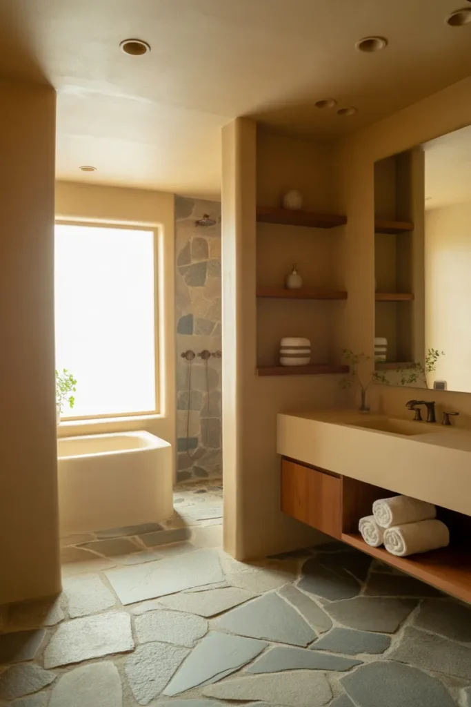 Neutral Earth Tone Bathroom Retreat