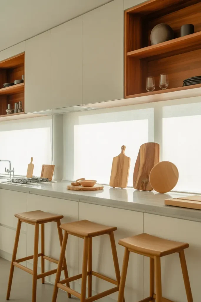 Wooden Kitchen Accents for Organic Balance