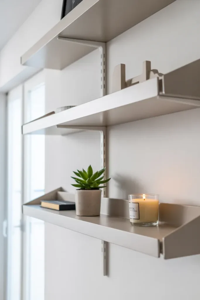 Floating Shelves with Adhesive Mounts
