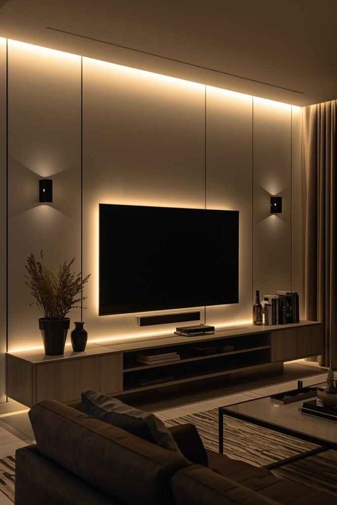 Layer Lighting Around the TV Area