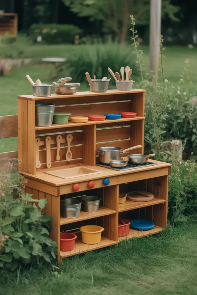 Mud Kitchen with Storage Shelves