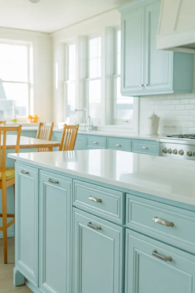 Soft Pastel Blue Cabinets