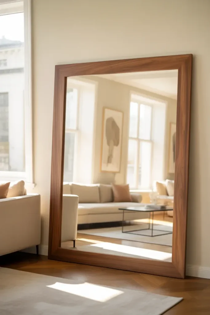 Wood-Framed Mirrors for Depth and Style