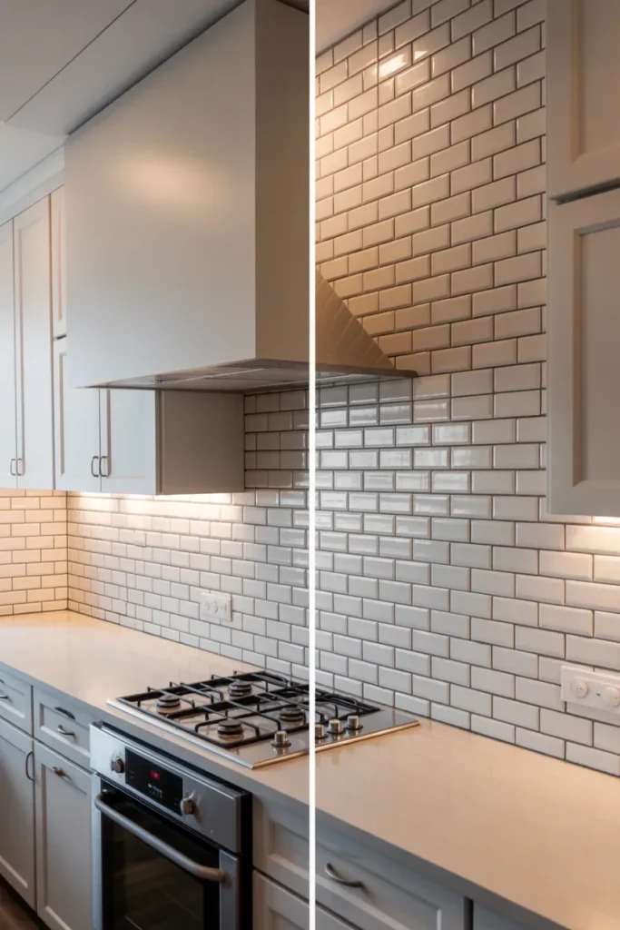 Basic Backsplash to Statement Feature Wall