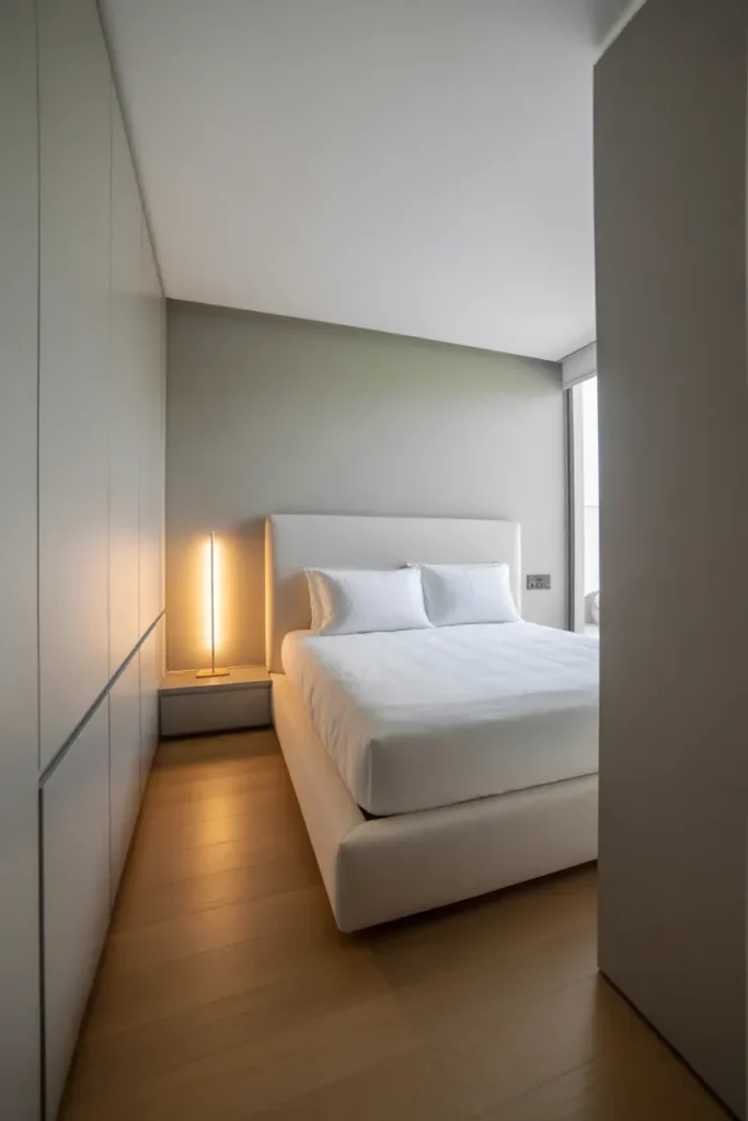 Bed Along Long Wall Layout