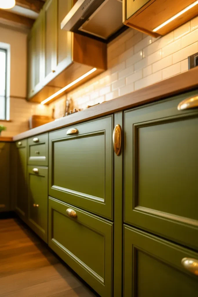 Olive Green Cabinets