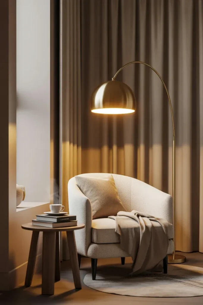 Reading Nook with Statement Lighting