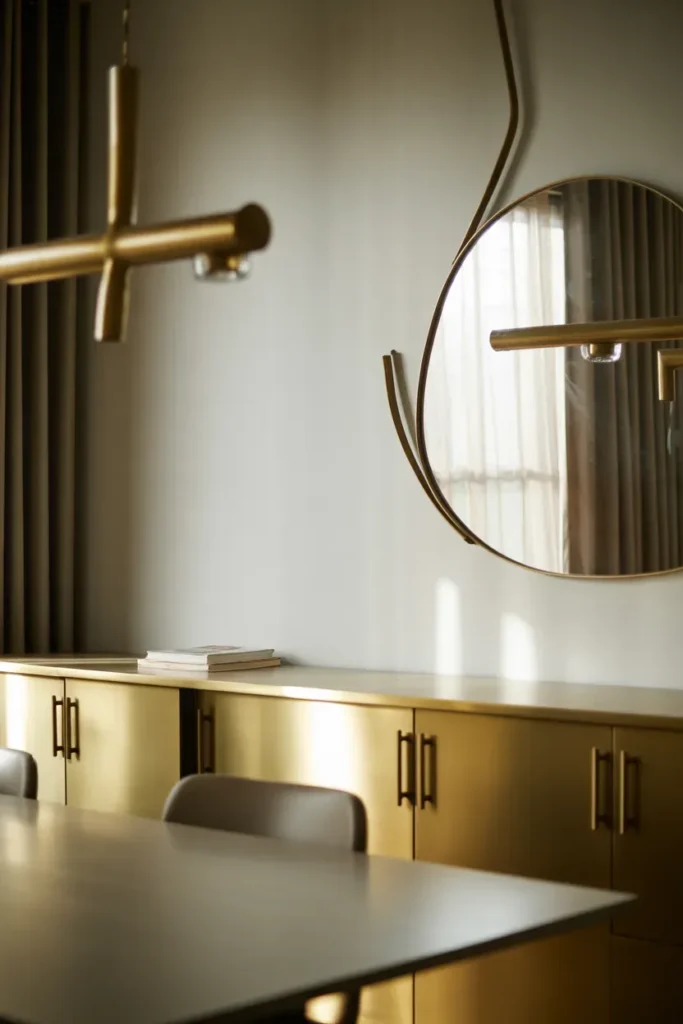 Use Brass and Metallic Accents