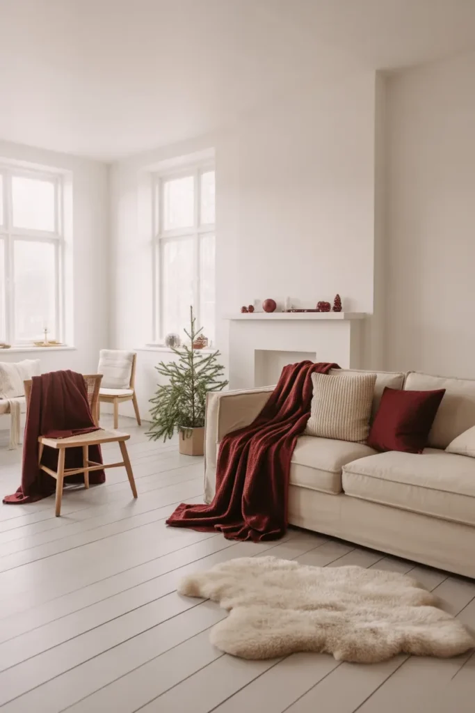 Burgundy and Neutral Scandinavian Theme