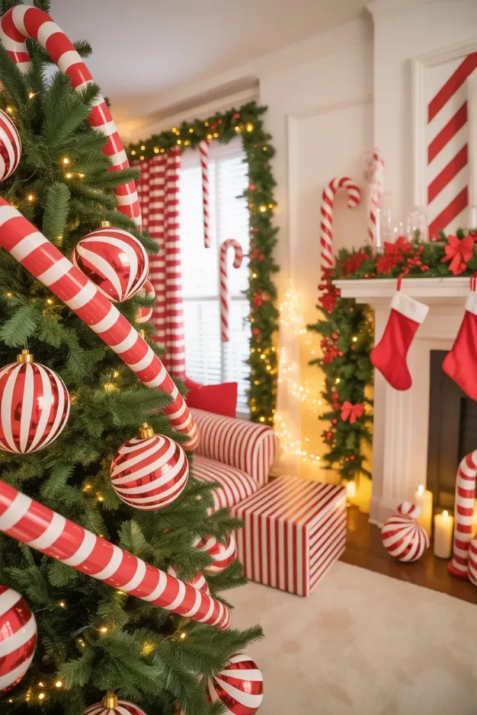 Red and White Candy Cane Theme