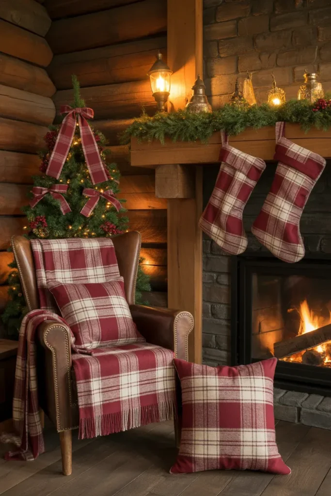 Burgundy and Plaid Cozy Cabin Theme