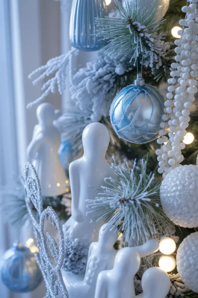 Frosted Blue and White