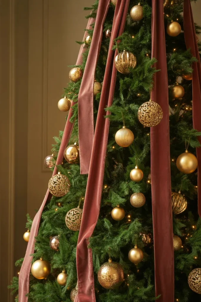  Burgundy Velvet Rich Holiday Tree